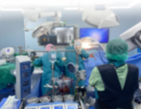 Wazig Achtergrond Met Team Chirurg Aan Het Werk Operatiekamer Cardiothoracale — Stockfoto