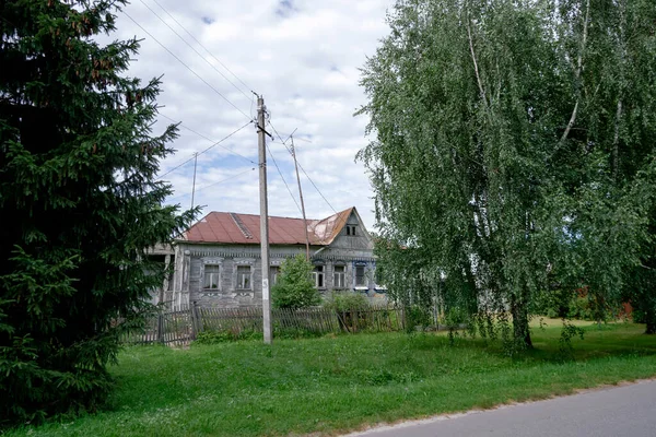 Casa Madeira Aldeia Fomino Distrito Pavlovo Posad Região Moscovo — Fotografia de Stock