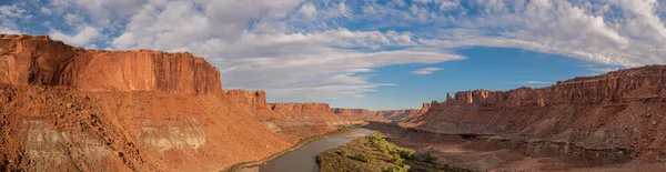 Panorama Aéreo Canyonlands National Park Olhando Para Sul Sobre Rio — Fotografia de Stock