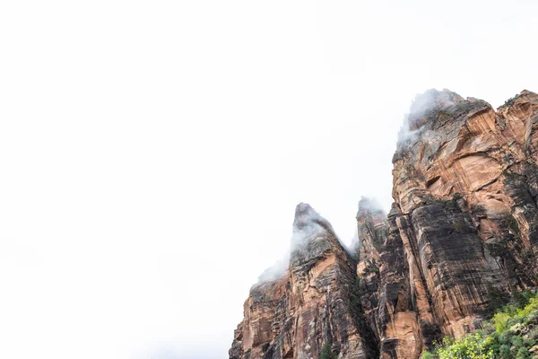 Montagne Del Parco Nazionale Zion Nello Utah Con Pesante Nuvoloso — Foto Stock