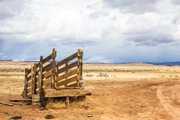 Ein Altes Gehege Verlassen Der Wüste Von Arizona Unter Blauem — Stockfoto