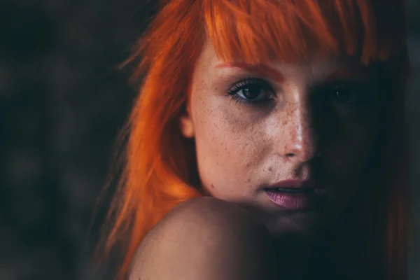 Red hair girl portrait — Stock Photo, Image