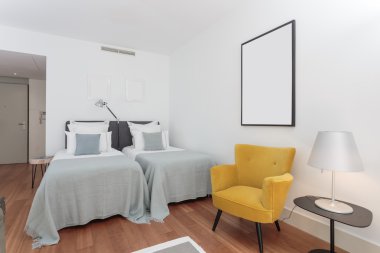 Modern tek yatak odalı ev küçük mutfak ile