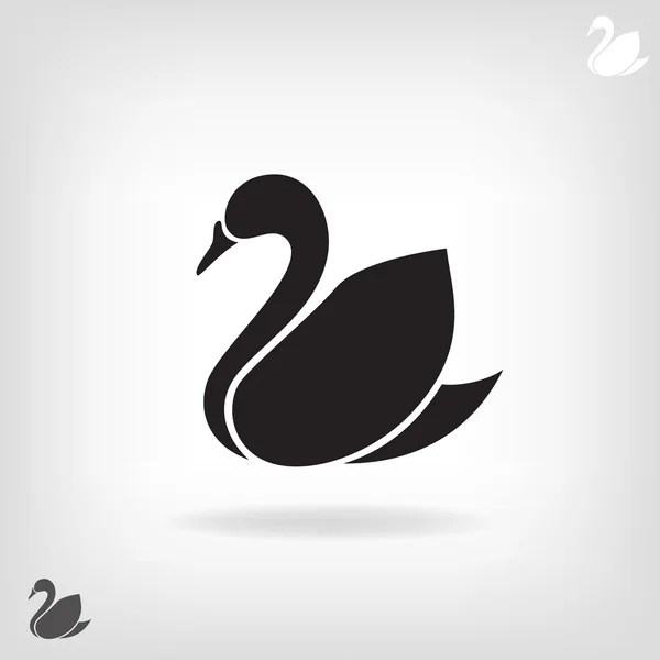 Silueta estilizada de Swan sobre un fondo claro . — Vector de stock