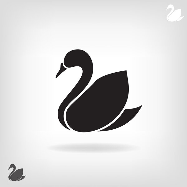 Stylized silhouette of  Swan on a light background.