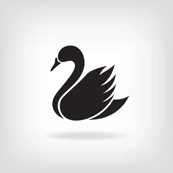 Stylized silhouette of  Swan on a light background. — Stock Vector