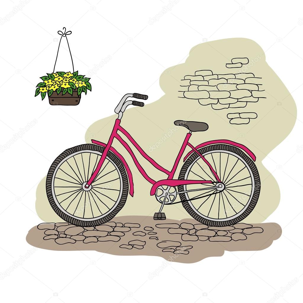 Vintage bicycle. Vector illustration.