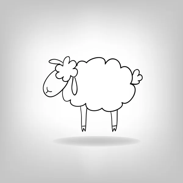 Silueta negra de ovejas — Vector de stock