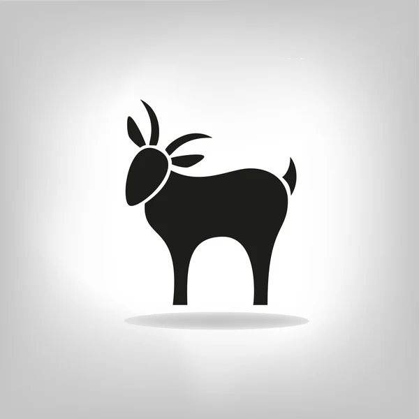 Black silhouette of goat — Stock Vector