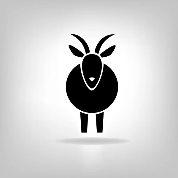 Black silhouette of goat — Stock Vector