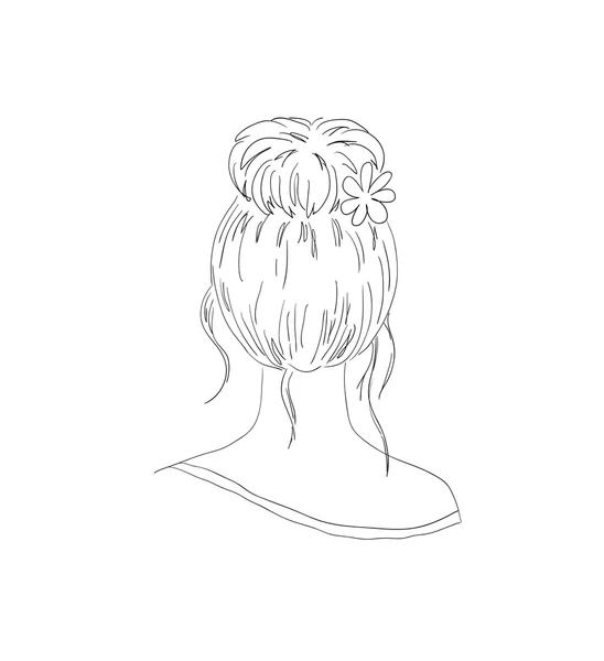 Женщина прическа вид со спины — стоковый вектор