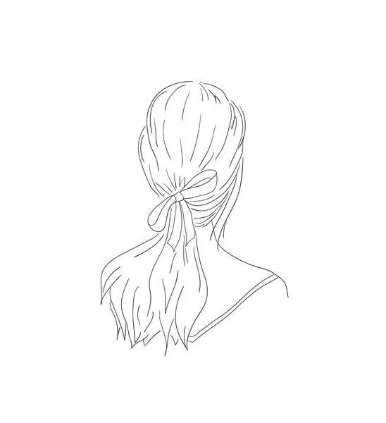 Woman hairstyle view from back — Stock Vector