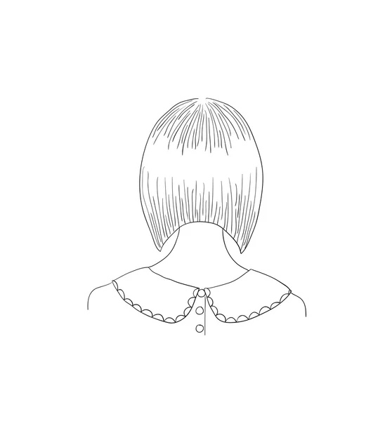 Femme coiffure vue de dos — Image vectorielle