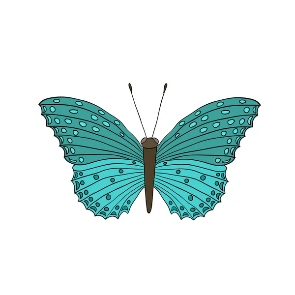 Cartoon vlinder op witte achtergrond — Stockvector
