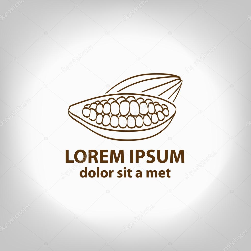 Cocoa beans, logo on a white background