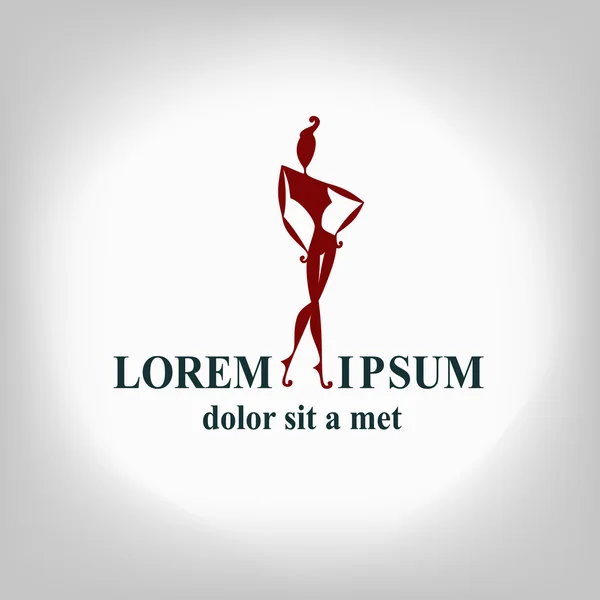 İzole kadın silueti. Logo simge