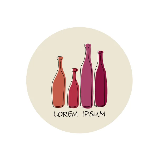 Garrafa de vinho design abstrato — Vetor de Stock