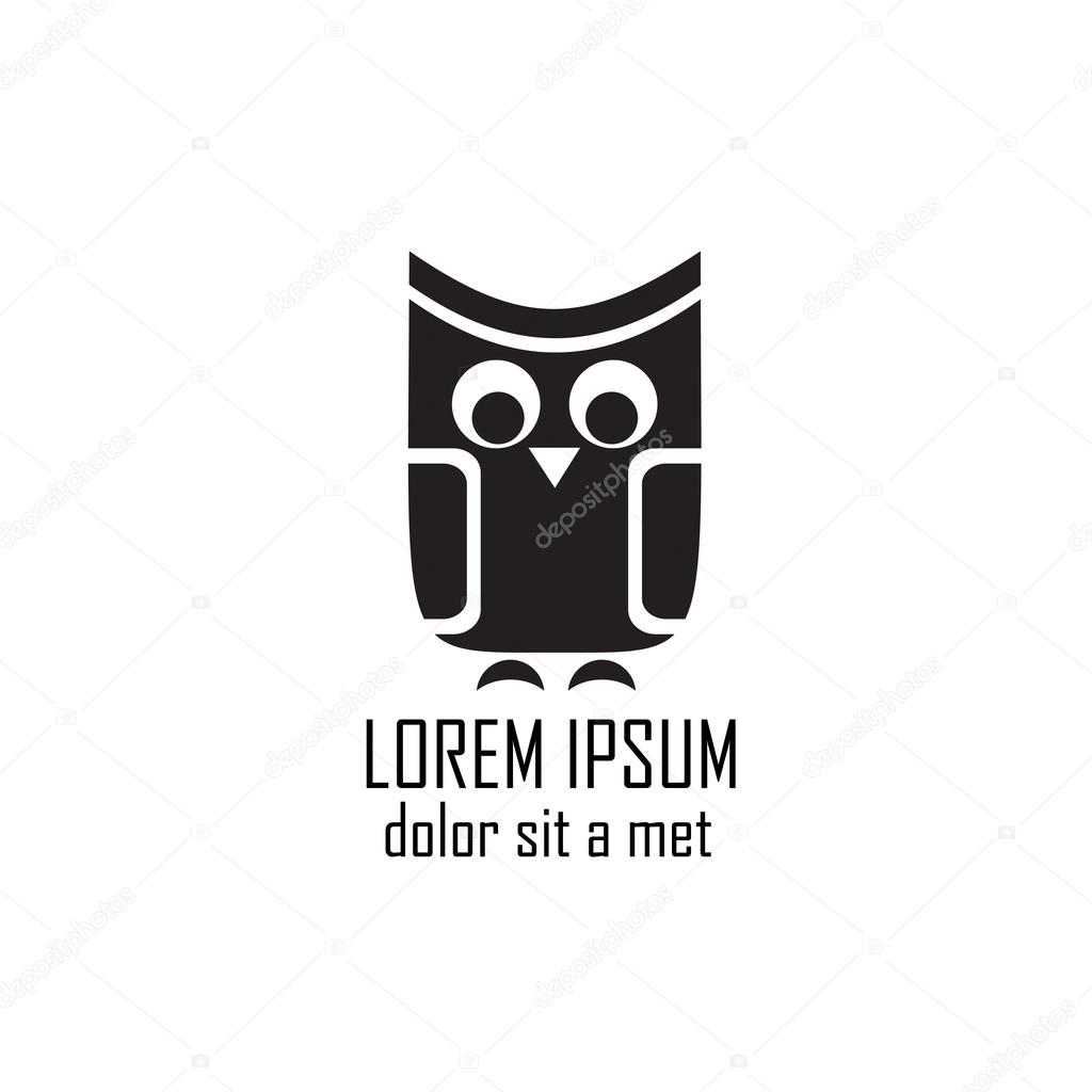 Stylized owl is isolated on white background