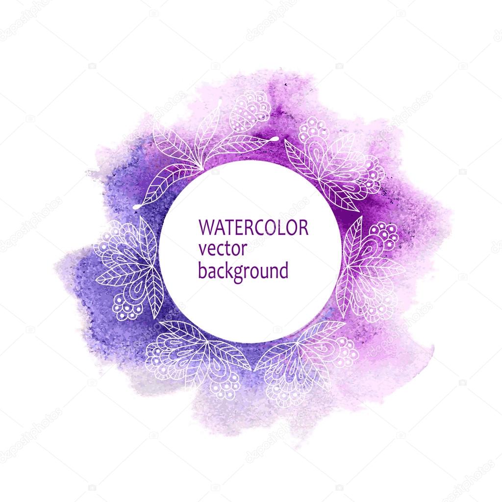 Watercolor circle hand paint on white background