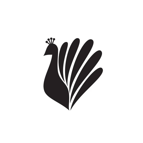 Silhueta estilizada de um pavão — Vetor de Stock