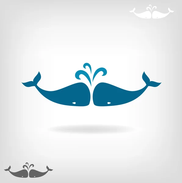 Vector image of a big whale. — Stock Vector