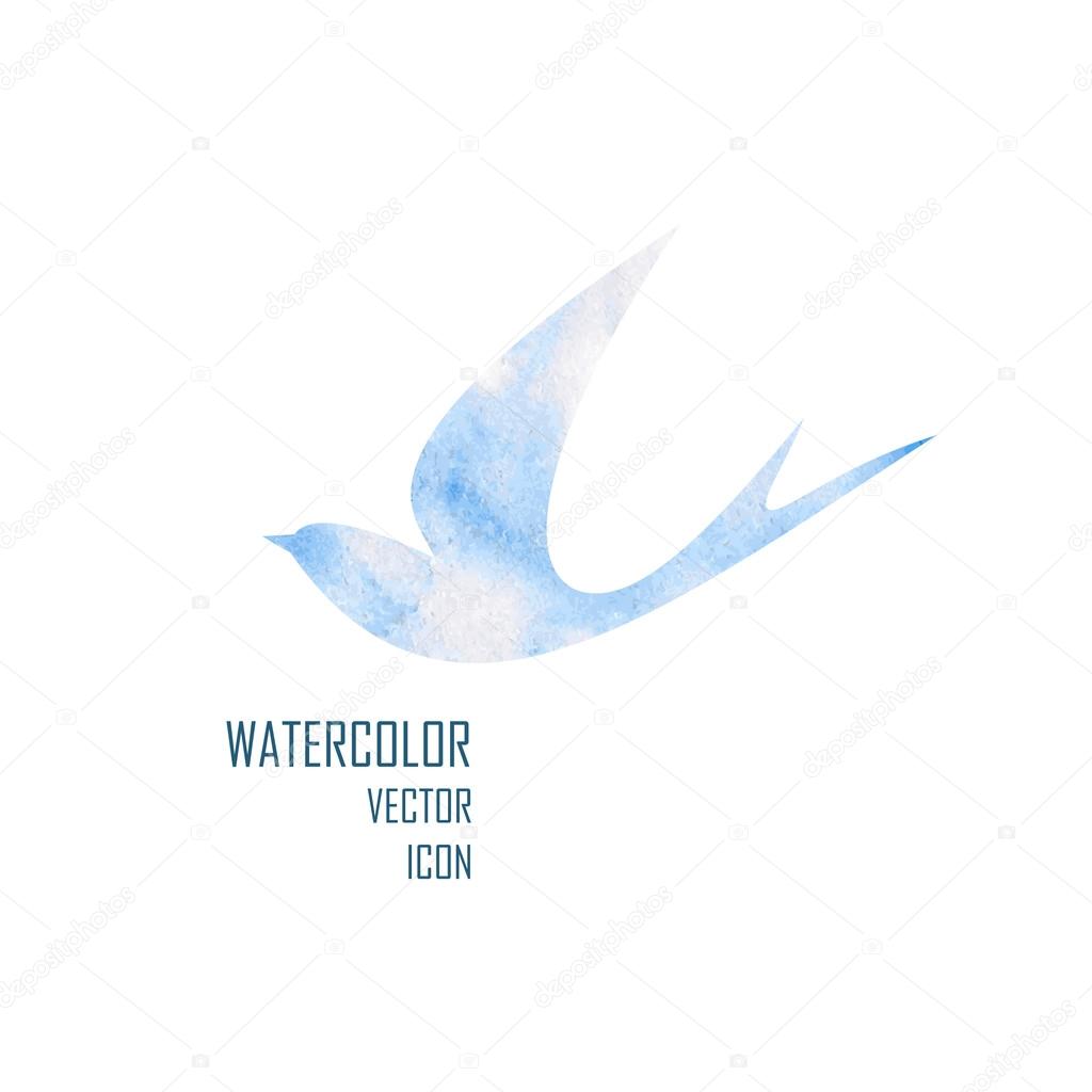 Stylized silhouette swallow on a light background