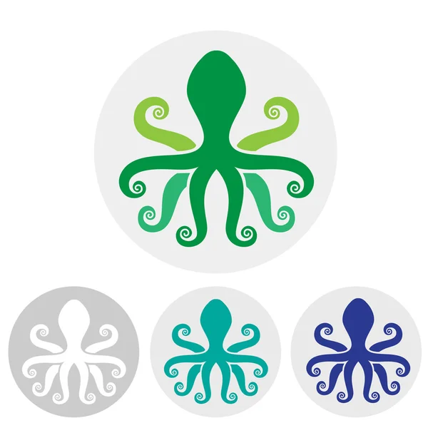 Silhouet van een octopus op lichte achtergrond — Stockvector