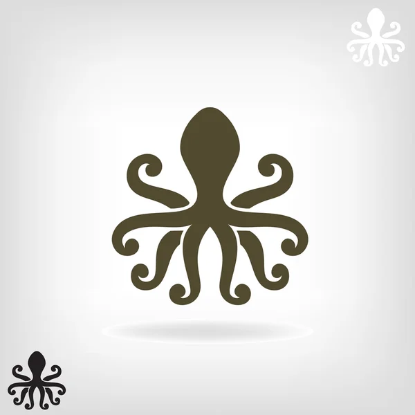 Silhouette of an octopus on  light background — Stock Vector