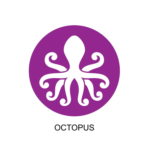 Silhouet van een octopus op lichte achtergrond — Stockvector
