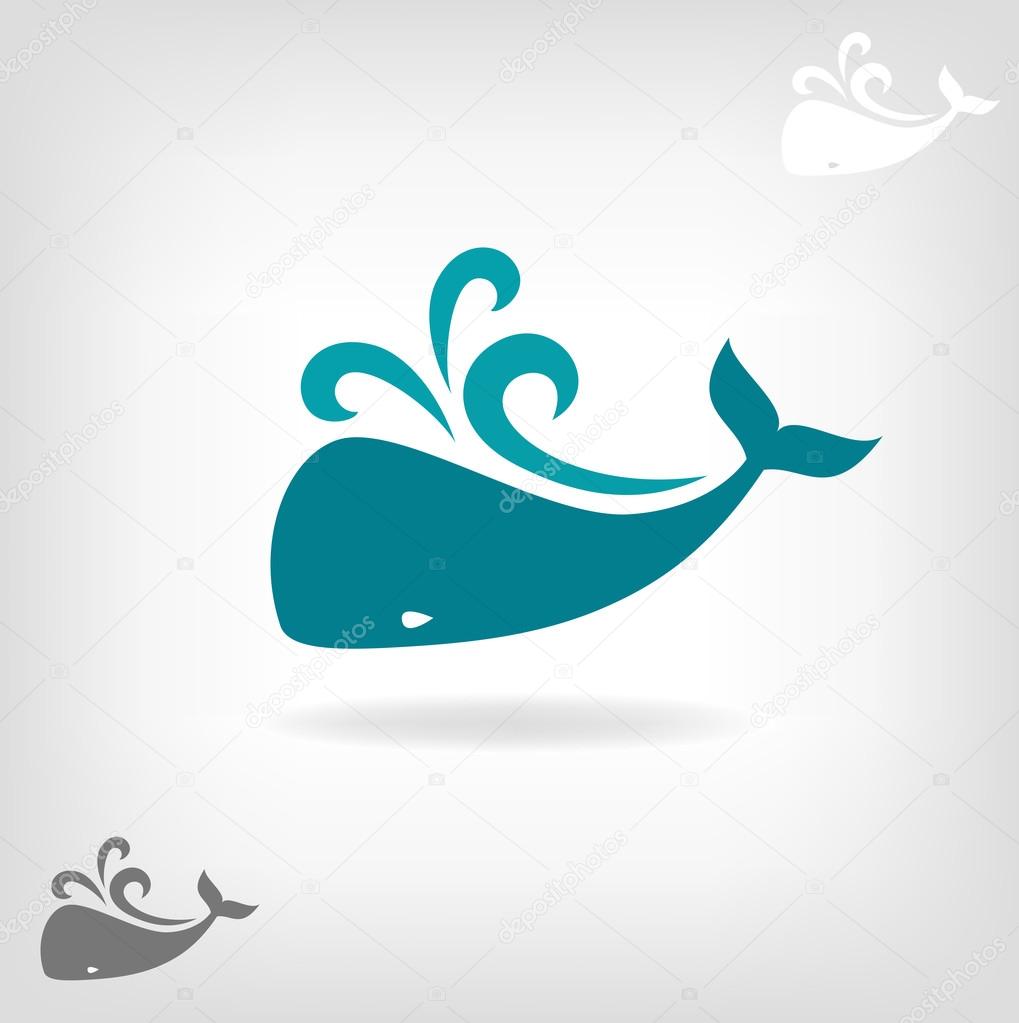 Vector image of a big whale. Whale logo