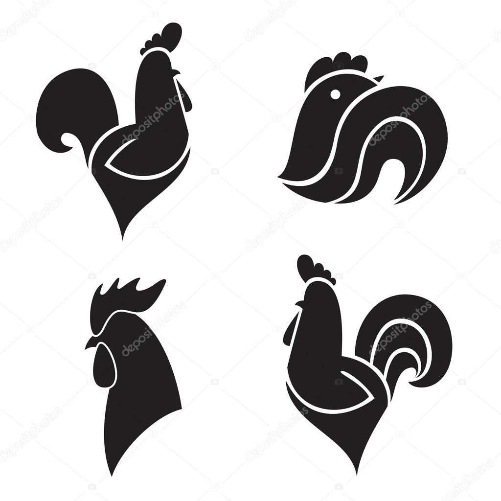 Las pollas estilizadas negras vector, gráfico vectorial © vip2807
