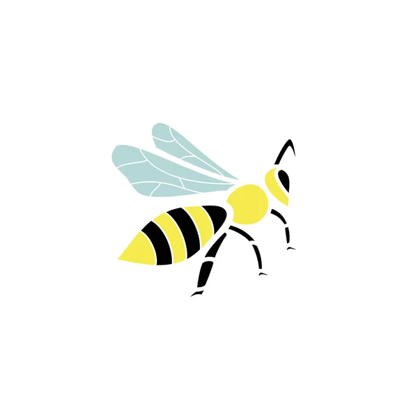 Silueta estilizada de una abeja sobre fondo claro — Vector de stock