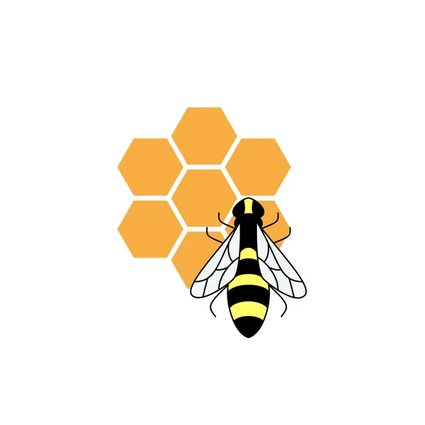 Stylized silhouette of a bee on light background Stock Vector