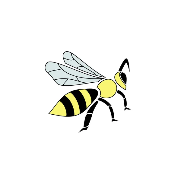 Silueta estilizada de una abeja sobre fondo claro — Vector de stock
