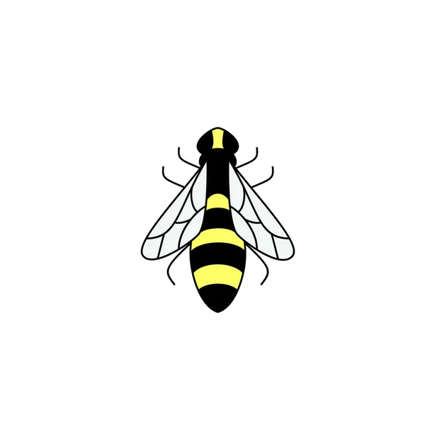 Stylized silhouette of a bee on light background Stock Illustration