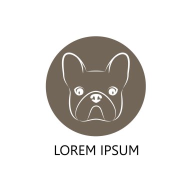 Bir köpeğin kahverengi zemin üzerine stilize başkanı