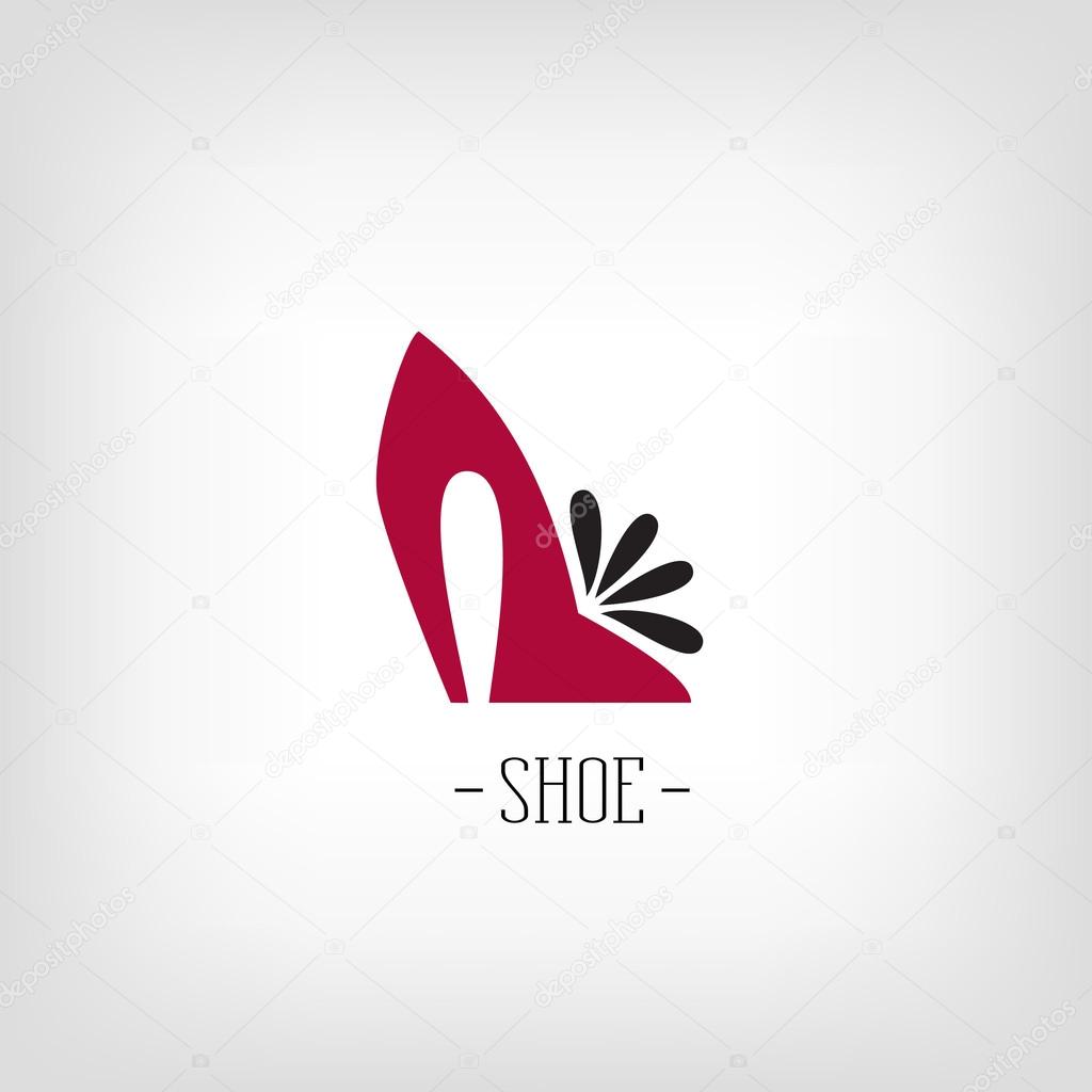 Stylized womens shoes on a white background. Logo shoe store
