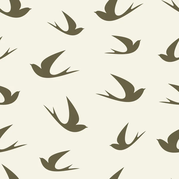 Stiliserad silhuett swallow, mönster. — Stock vektor