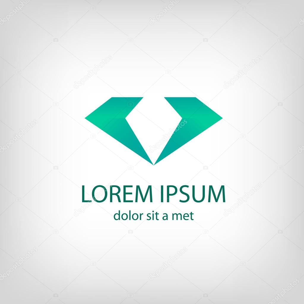 Stylized stone diamond symbol for your design. Vector illustration