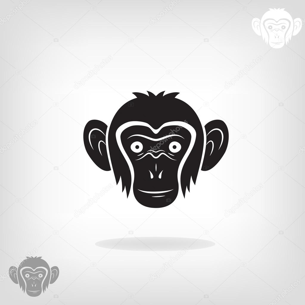 Stylized head of a monkey on a light background