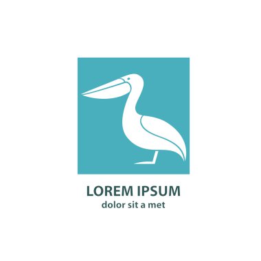 Stylized silhouette of a Pelican. clipart