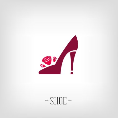 Stylized womens shoes. Logo shoe store. clipart