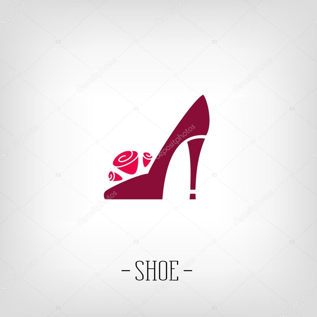 Stylized womens shoes on a white background. Logo shoe store