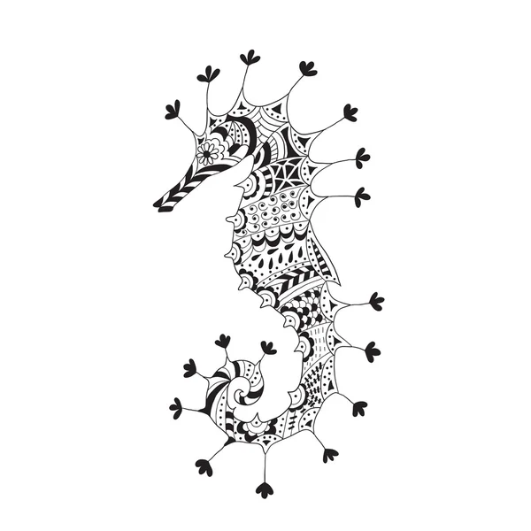Silhouette stylisée d'un cheval de mer . — Image vectorielle