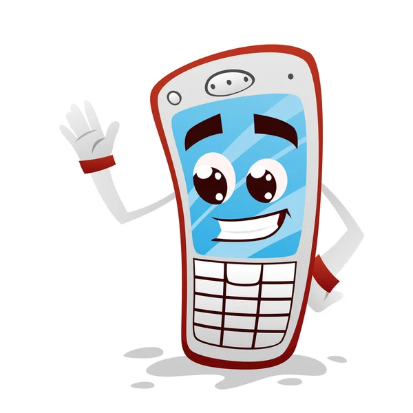 Забавный красный телефон — стоковый вектор