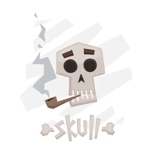Skull smoker — Stock Vector