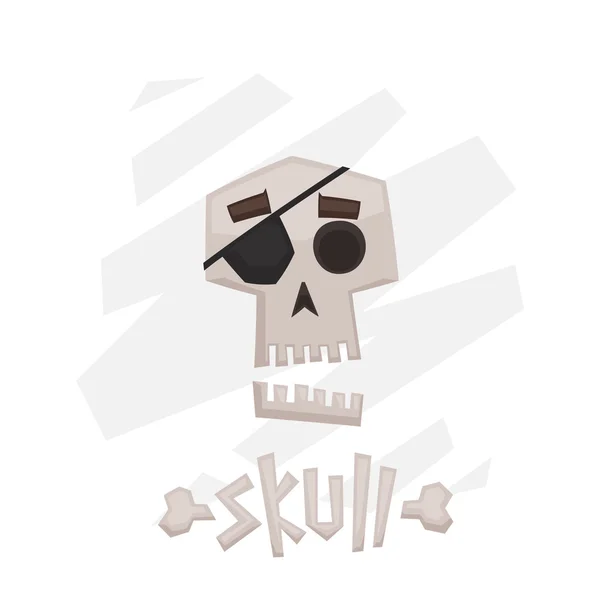 Skull one-eyed — Stock Vector