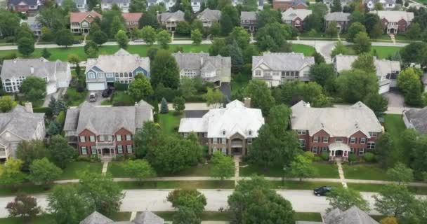 Luchtfoto Van Een Chique Buurt Voorstad Chicago Tijdens Zomer — Stockvideo