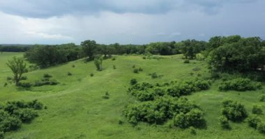 Yeşil tepeler bir yaz günü yürüyüş patikası boyunca