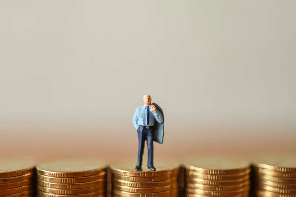 Business Money Concetto Finanziario Uomo Affari Figure Miniatura Persone Piedi — Foto Stock